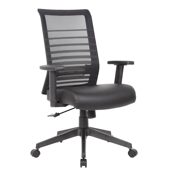 Boss Office Products Execuitve Mesh Task Chair with Antimicrobial Vinyl Seat B6566AM-BK - main